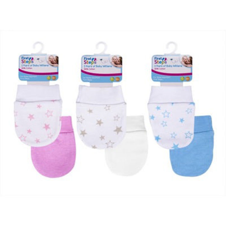 Picture of FS668/6683, Baby Mittens 2-Pairs, PINK